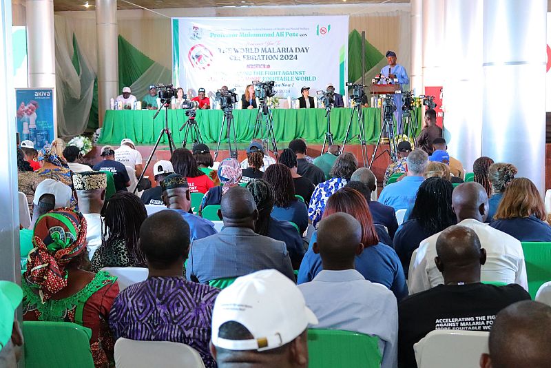 Stage and crowd at ministerial event in Nigeria