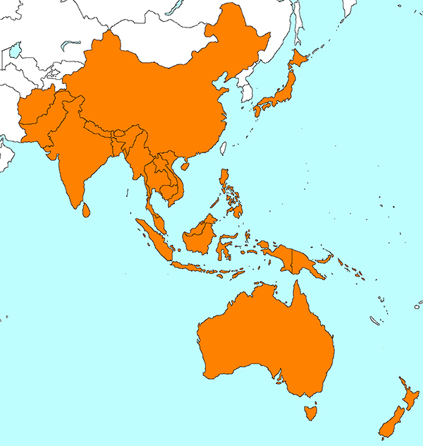 pacific ocean map asia