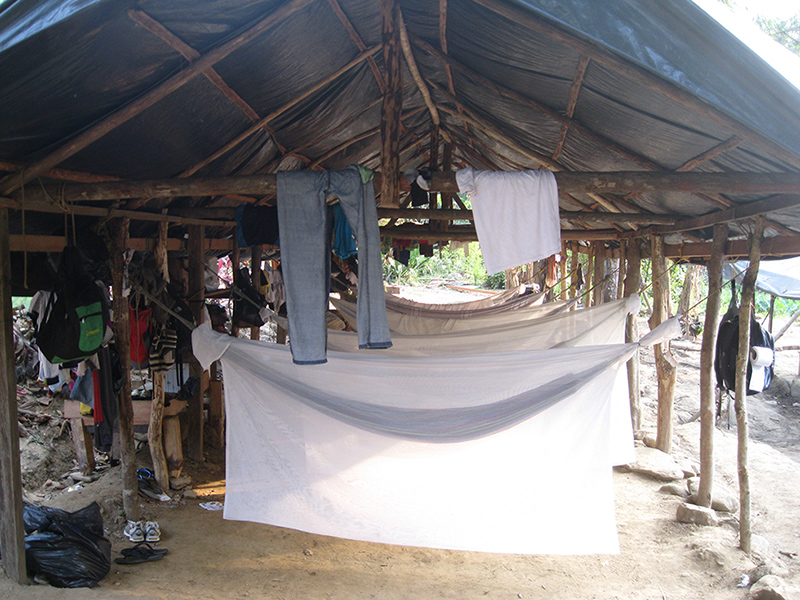 Hammock with mosquito net (source Uhkabu (Own work), via Wikimedia Commonsvia wikimedia commons)